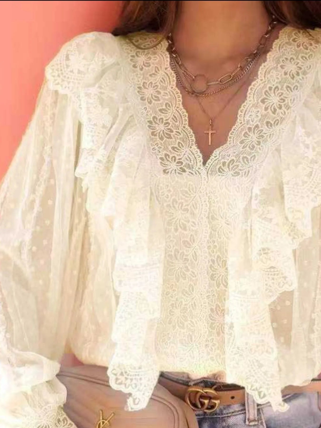Romance Ruffle Lace Blouse