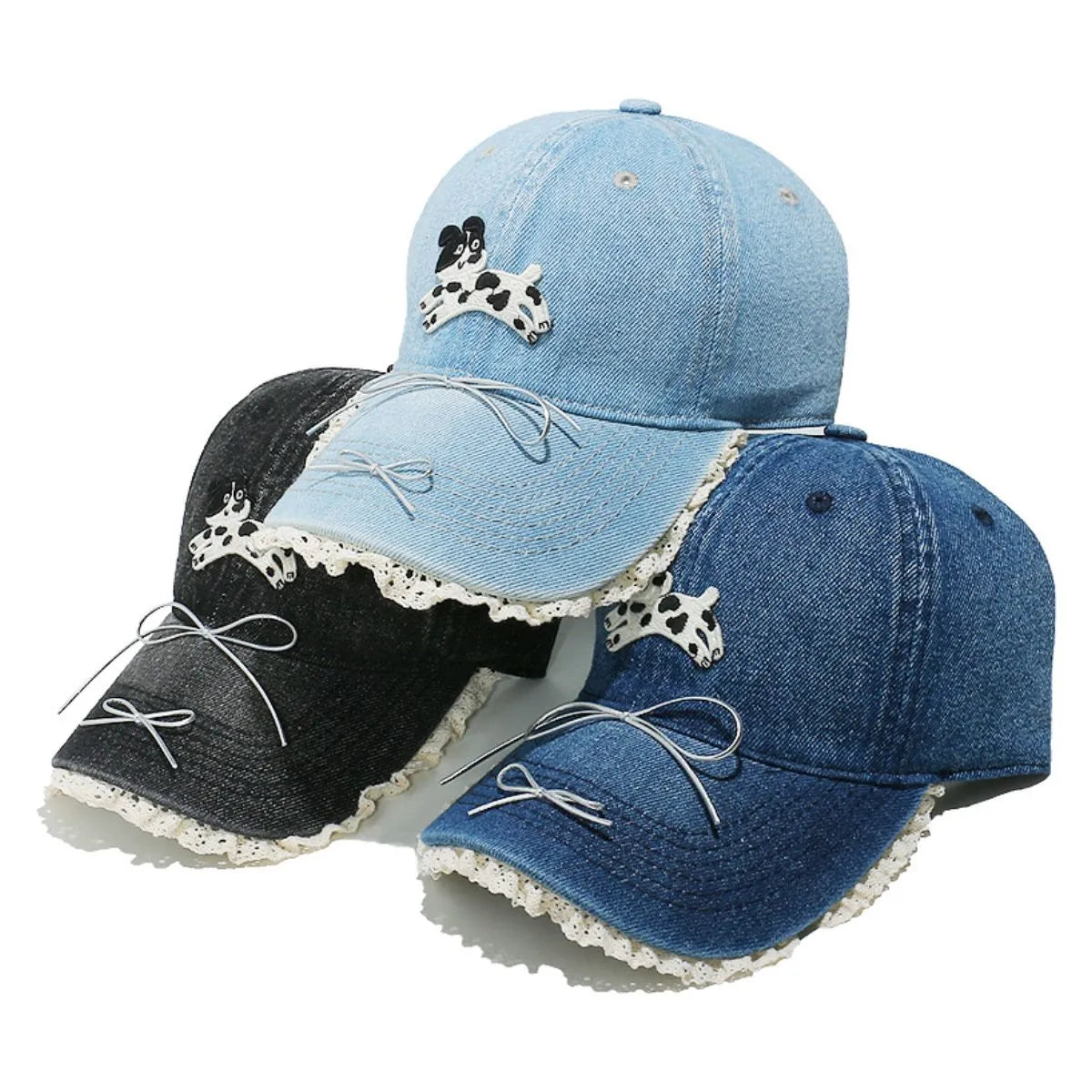 Dog Bow Adjustable Baseball Cap