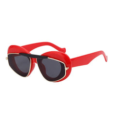 Round Frame Sunglasses with Gold Accent