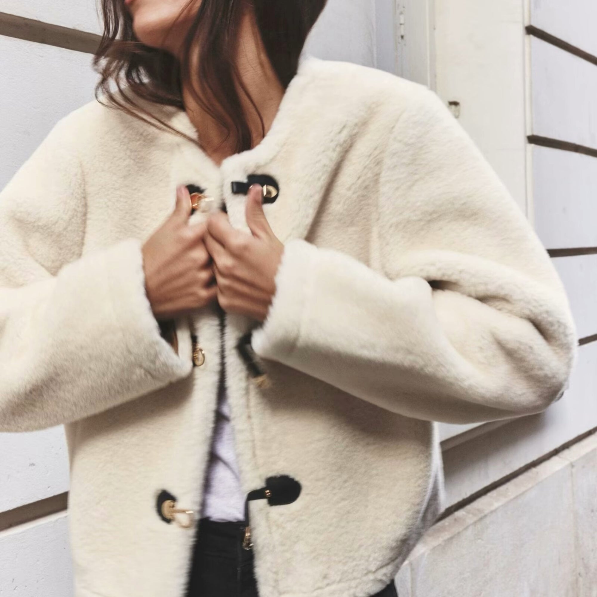 Clara Luxe Wool-Blend Toggle Coat