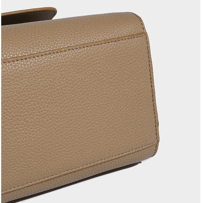 Genuine Leather Tote Elegant Women's Handbag with Golden Hardware