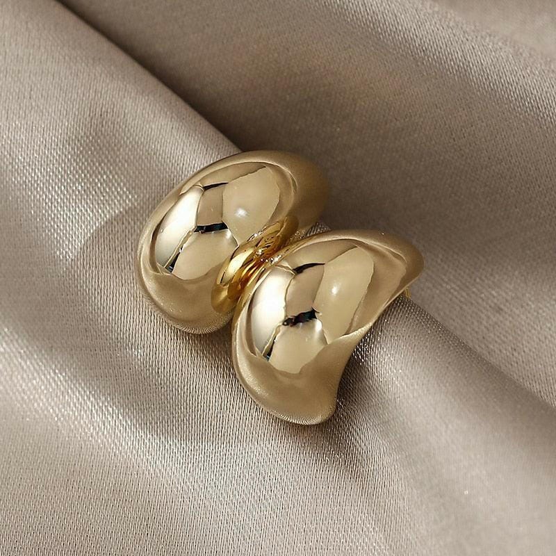 Half Moon Shaped Gold Drop Earrings