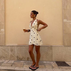 Mesh Sleeves Polka Dot Midi Dresses