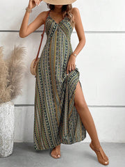 Vestidos largos con estampado floral, espalda descubierta y tirantes finos
