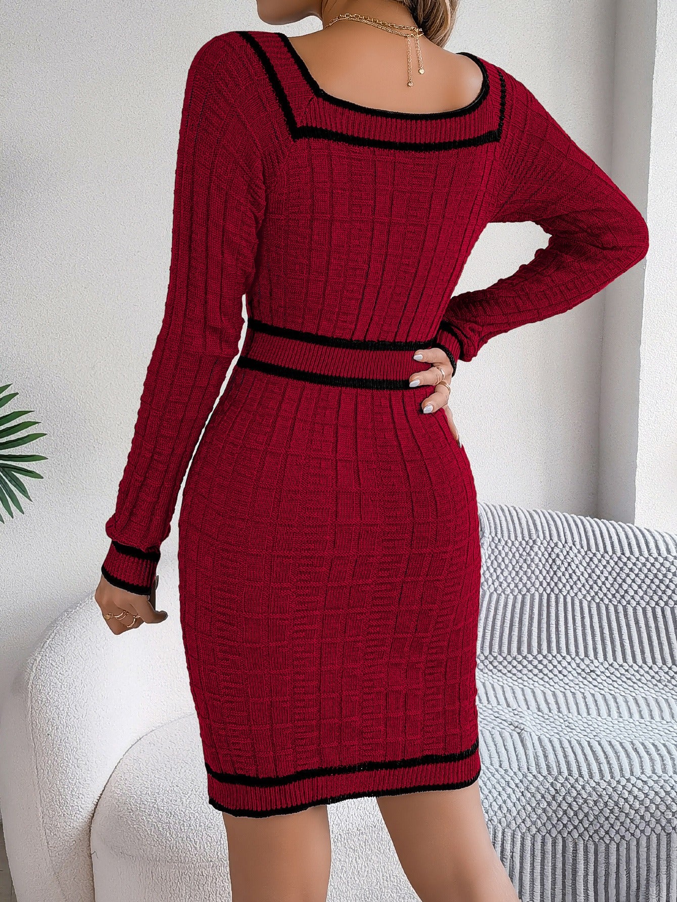 The Sweater Wraps Around The Skirt