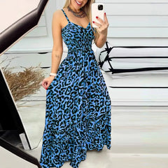 Vestidos sin mangas con estampado de leopardo y tirantes finos
