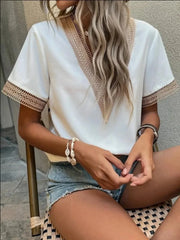 Island Muse Lace Accent Blouse