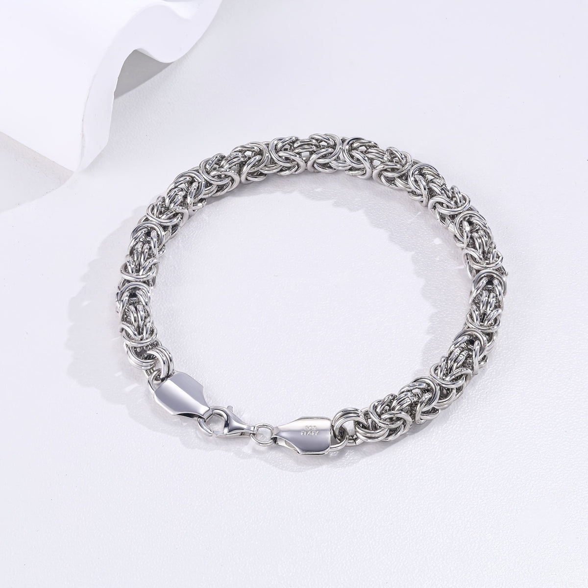 Italian Handmade Elegant Sterling Silver Rope Bracelet