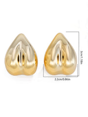 Pendientes geométricos curvos en forma de corazón