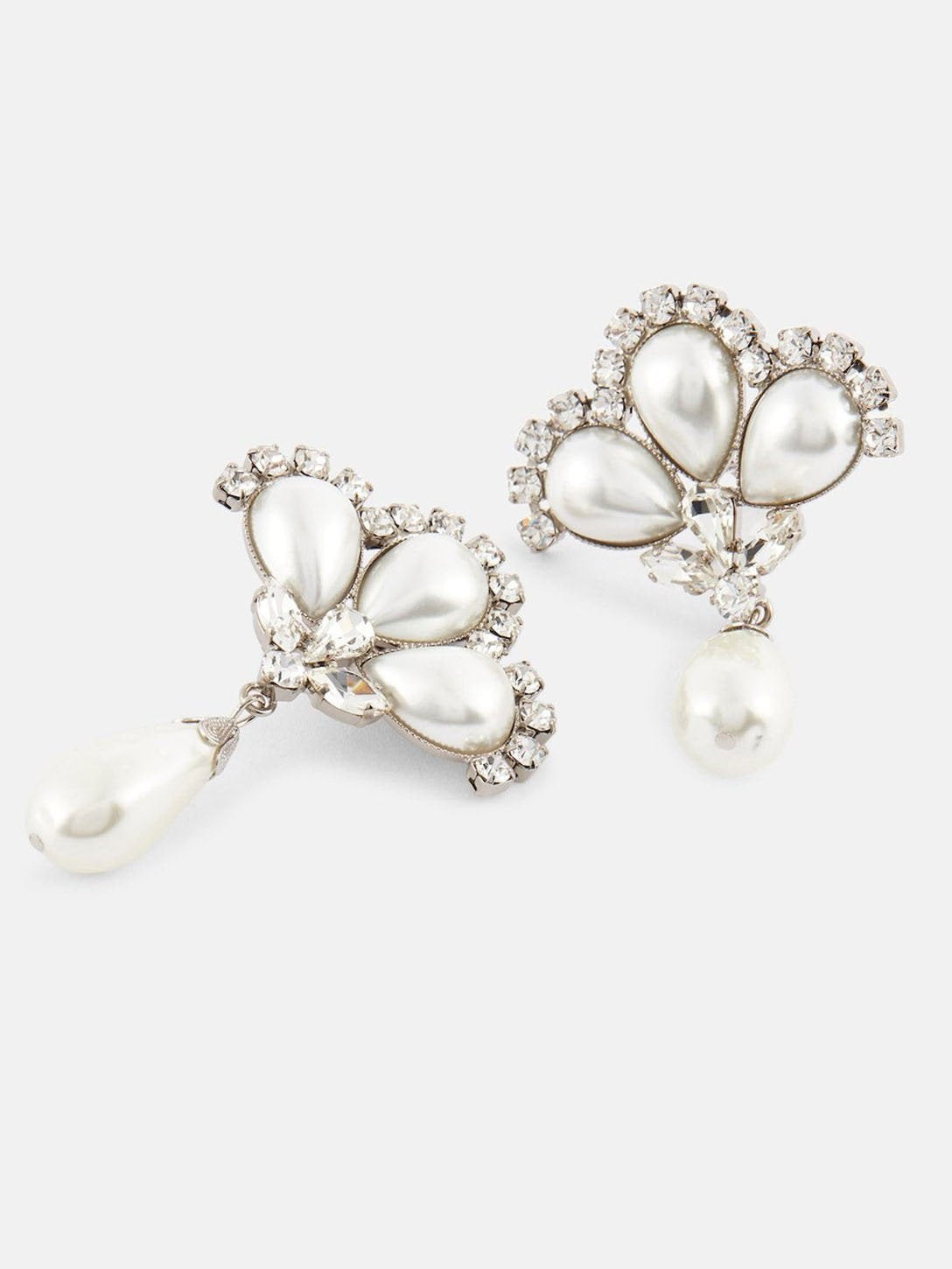 Pendientes de perlas con forma de abanico de flores personalizados