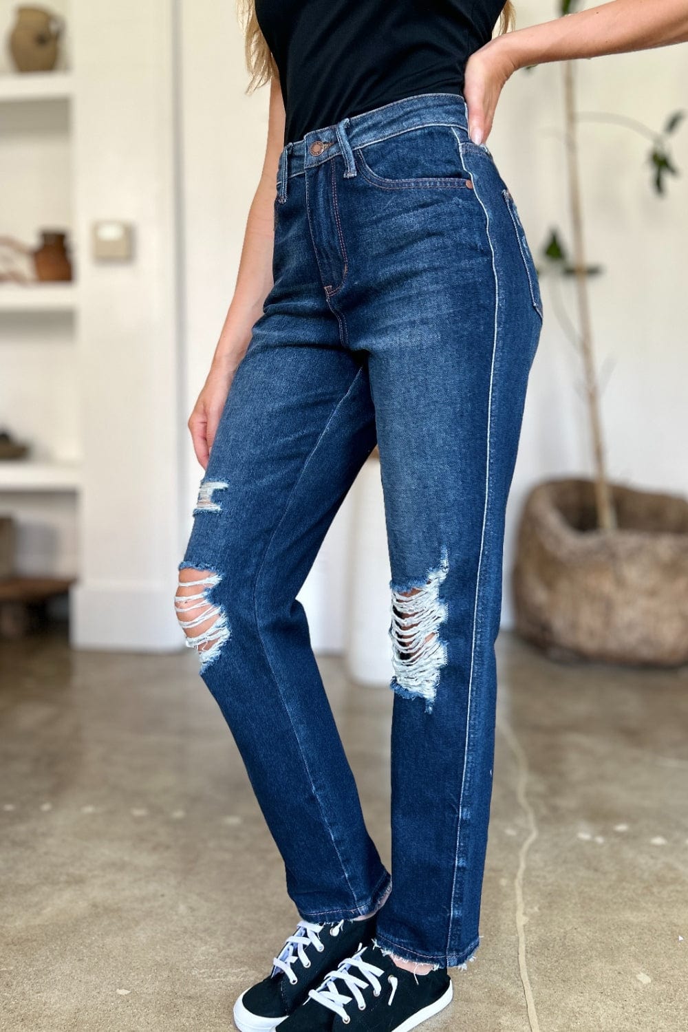 Judy Blue High Waist Rigid Straight Jeans