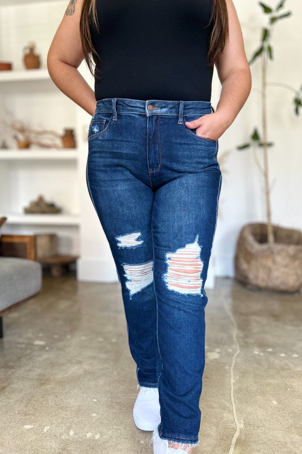 Judy Blue High Waist Rigid Straight Jeans