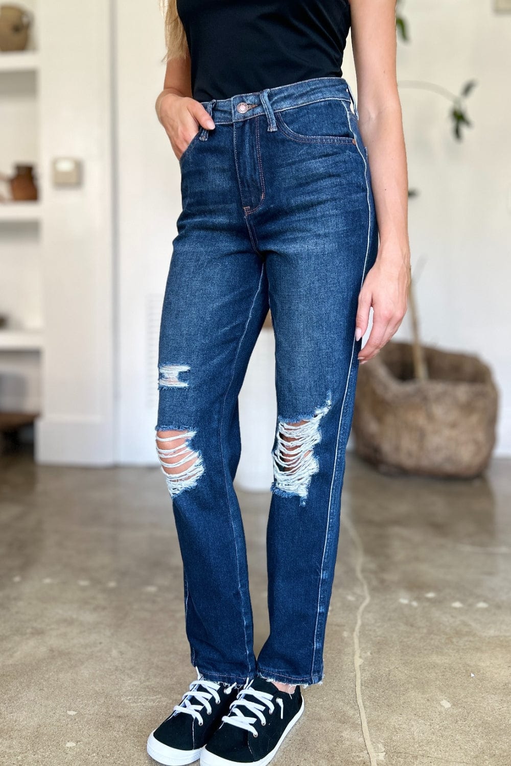 Judy Blue High Waist Rigid Straight Jeans