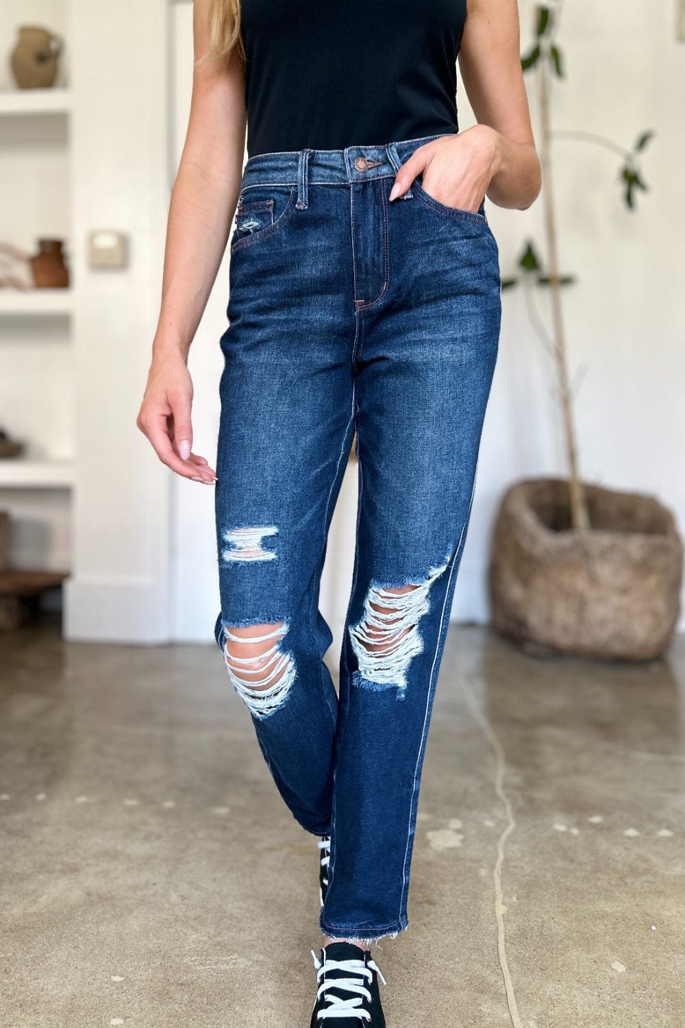 Judy Blue High Waist Rigid Straight Jeans