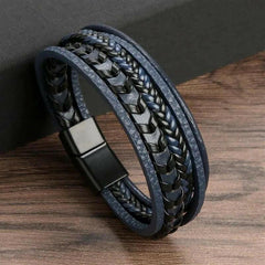 Luxury Hand-Woven Men's Leather Bracelet