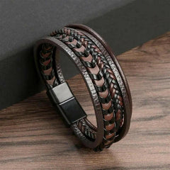 Luxury Hand-Woven Men's Leather Bracelet
