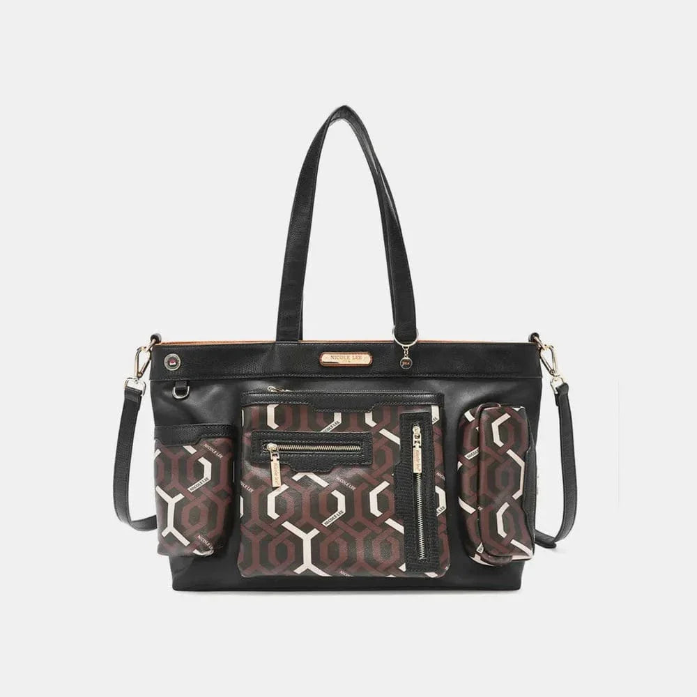 Nicole Lee Geometric Pattern Large Handbag