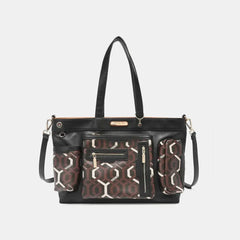 Nicole Lee Geometric Pattern Large Handbag