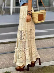 Openwork Crochet Maxi Skirt Boho Chic & Elegant