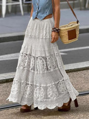 Openwork Crochet Maxi Skirt Boho Chic & Elegant