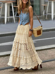 Openwork Crochet Maxi Skirt Boho Chic & Elegant