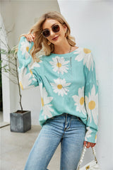 Indigo Floral Sweater