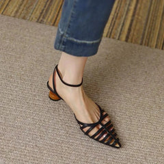 Point Toe Block Heels Pumps
