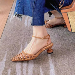 Point Toe Block Heels Pumps