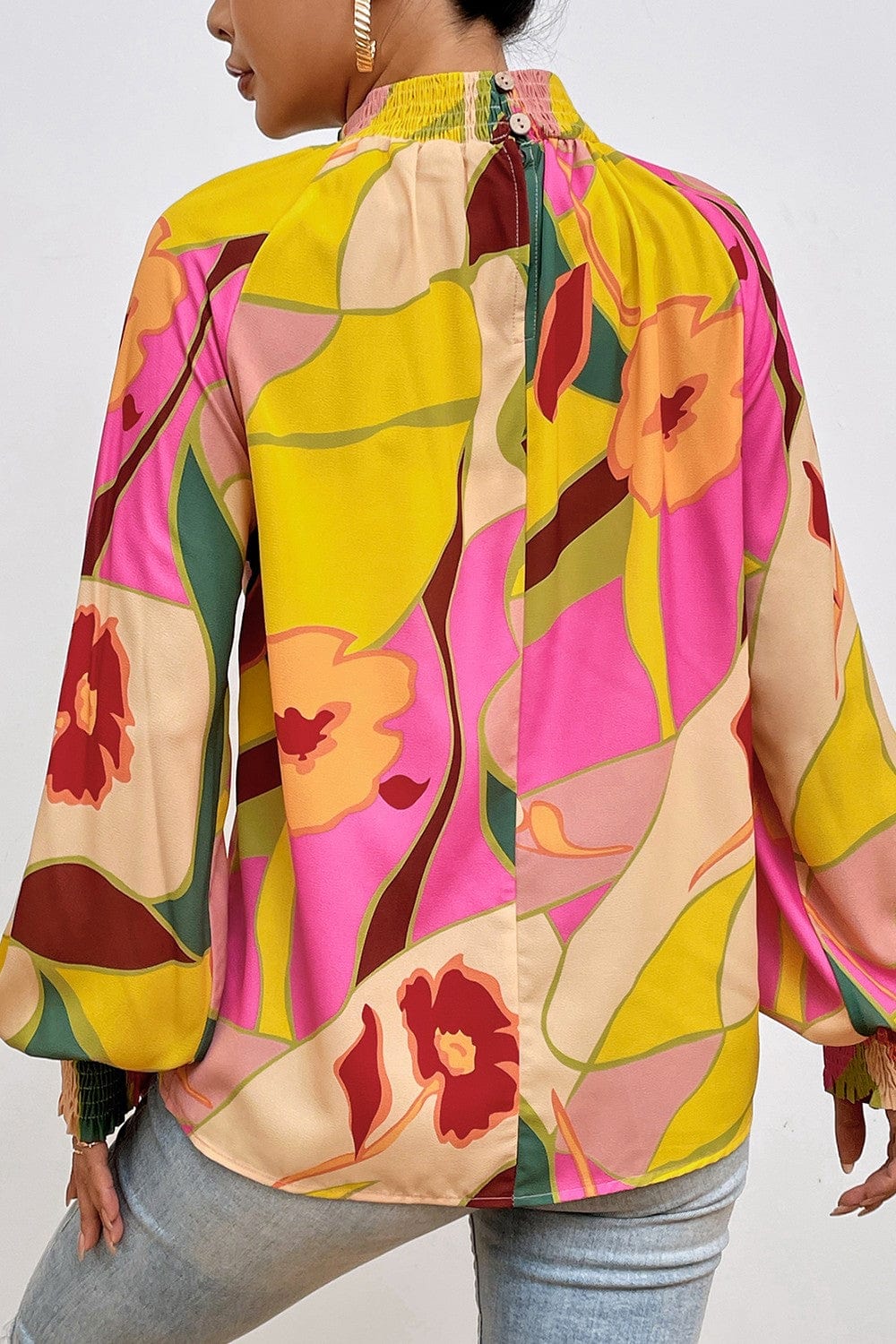Santorini Bloom Boho Blouse