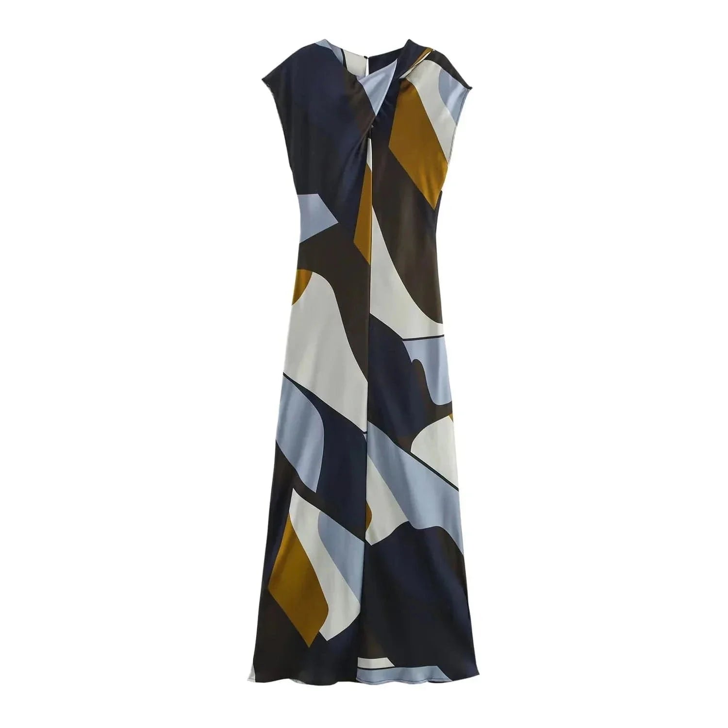Satin Feel Printed Midi Dress