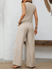 Savannah Textured Vest Jumpsuit