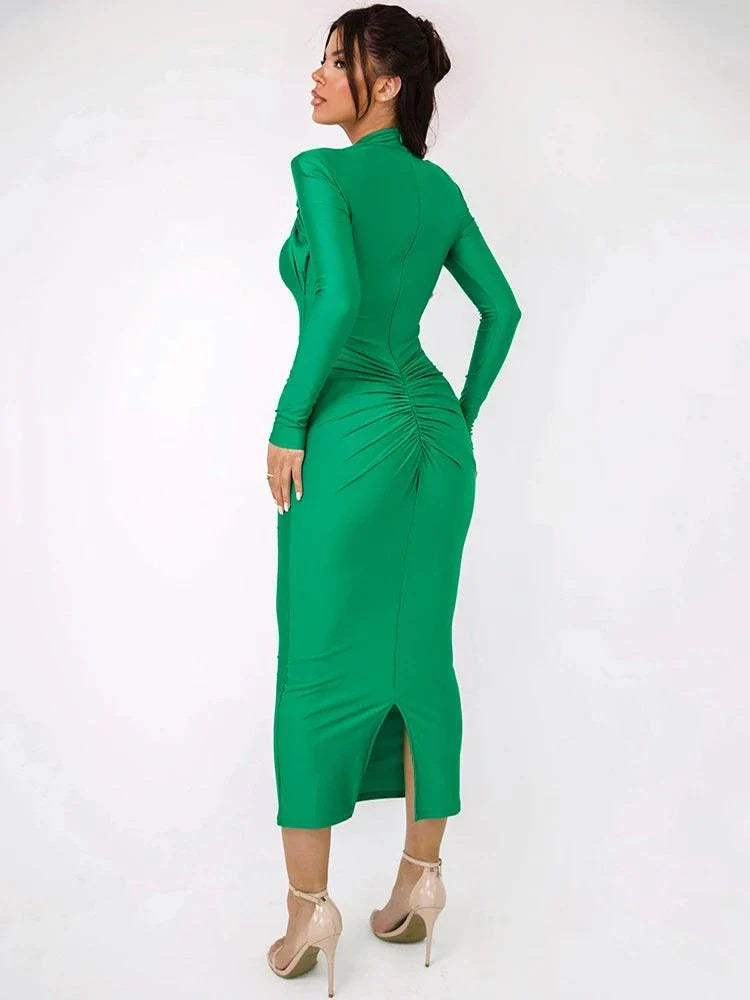 Sexy Maxi Dress with Metal Buckle