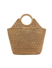 Bolso bandolera de paja color caqui