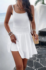 Smocked Scoop Neck Mini Cami Dress Effortlessly Chic