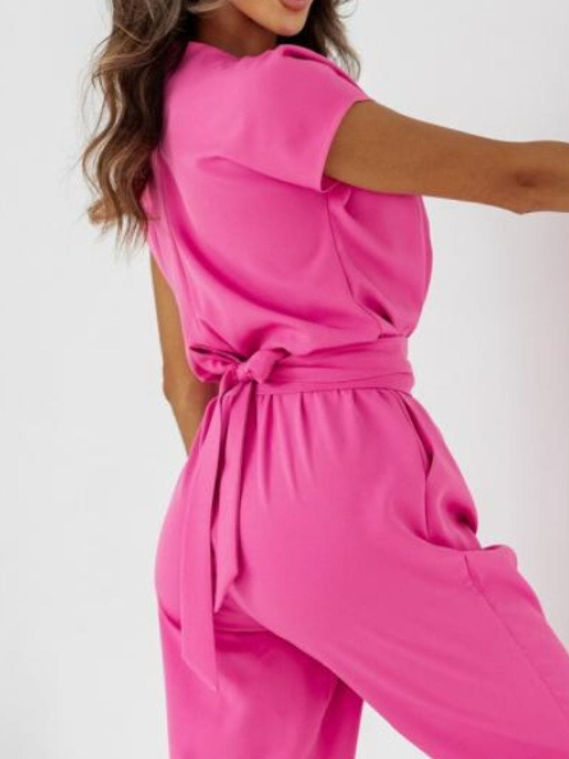 Tied Surplice Jumpsuit Elegant & Flattering Fit