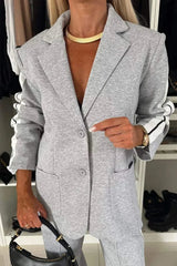 Two-Piece Classic Suit Buttoned & Pocketed