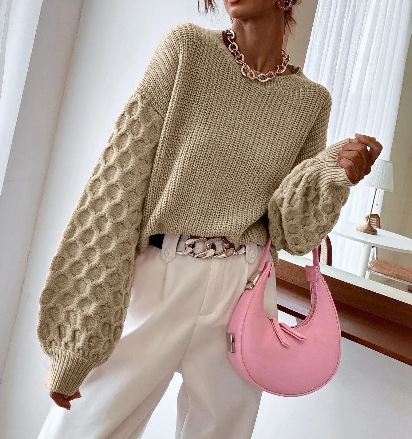Honeycomb Knitted Sweater