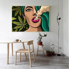 Stoner Girl Lifestyle Spray Paint Canvas Art