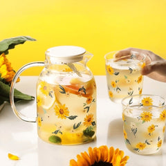 All-Over Sunflower Glass Three Piece Set