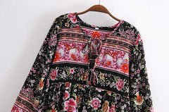 Amina Black Floral Dress