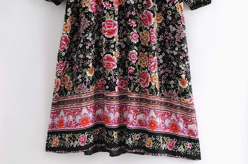 Amina Black Floral Dress