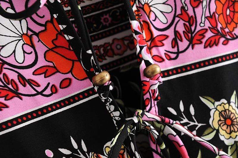 Amina Black Floral Dress