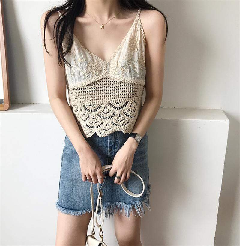 Brunhilde Hollow Out Crop Top