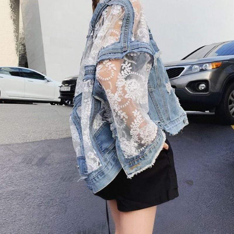 Calliope Lace Denim Jacket