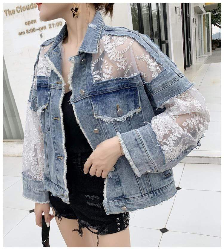 Calliope Lace Denim Jacket