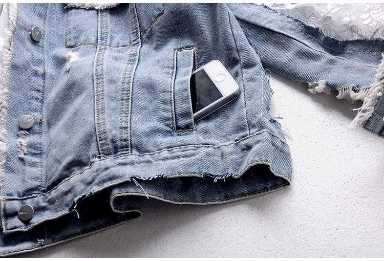 Calliope Lace Denim Jacket