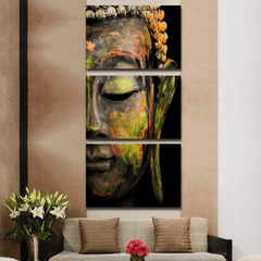 Buddha Statue Printed Canvas Painting 3pcs