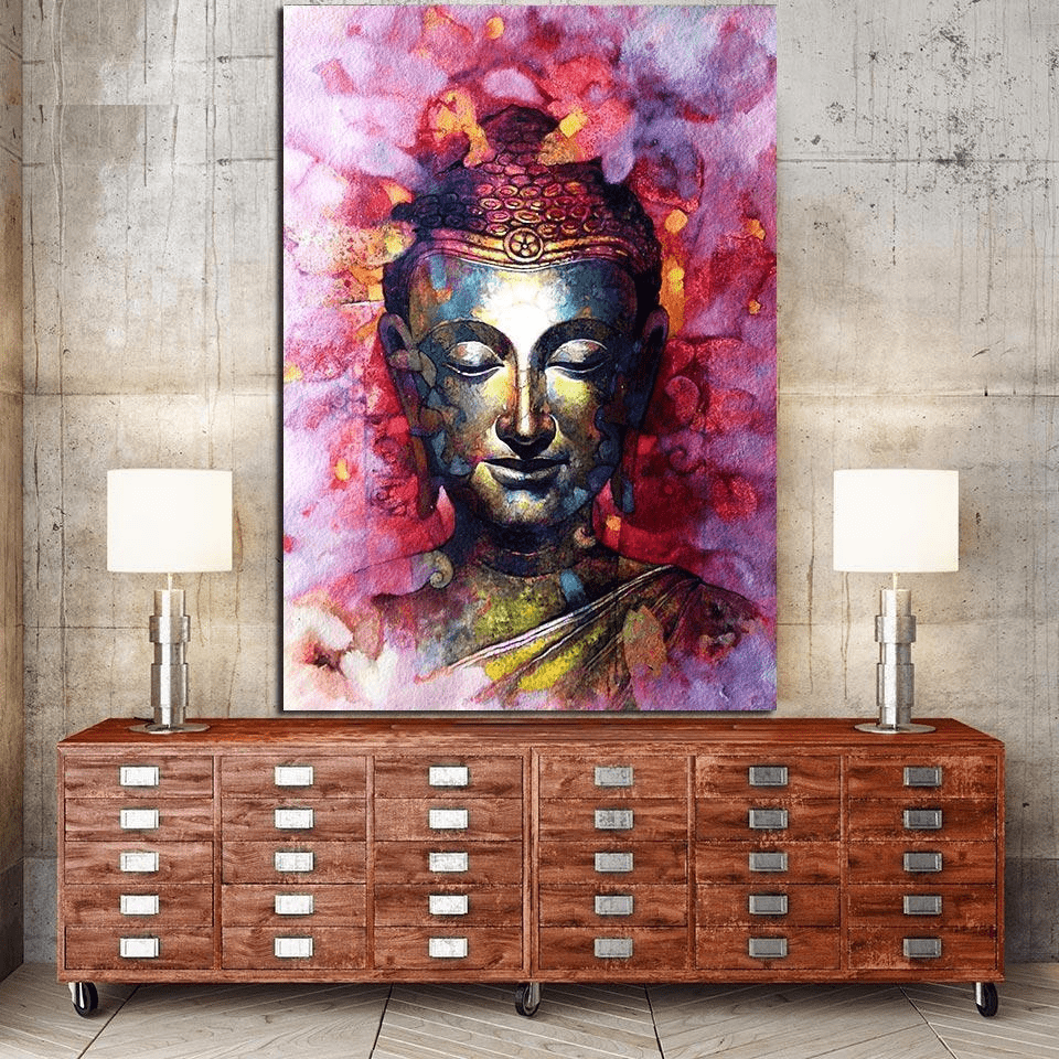 Color Splash Feng Shui Buddha Painting Canvas