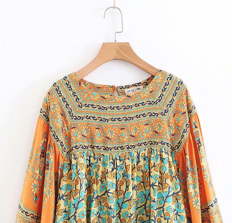 Dusty Yellow Turquoise Dreams Blouse