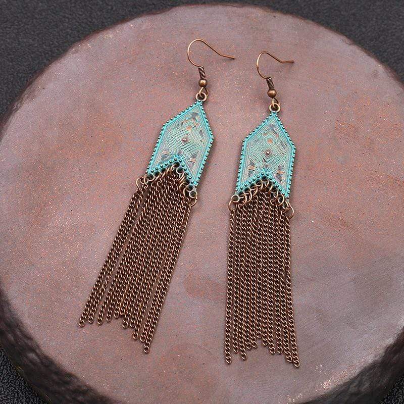 Ethnic Arrow Tassel Earrings